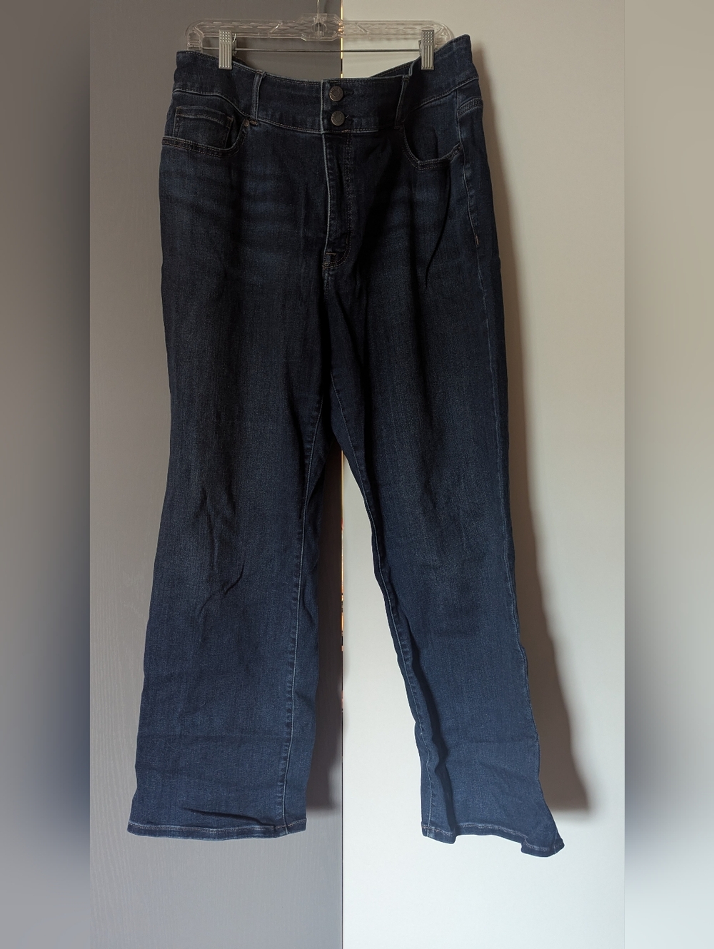 Lane Bryant High Rise Tighter Tummy Boot Cut Dark Wash Blue Jeans Size 22